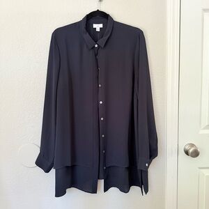 J. Jill Navy Blue Button Down Shirt